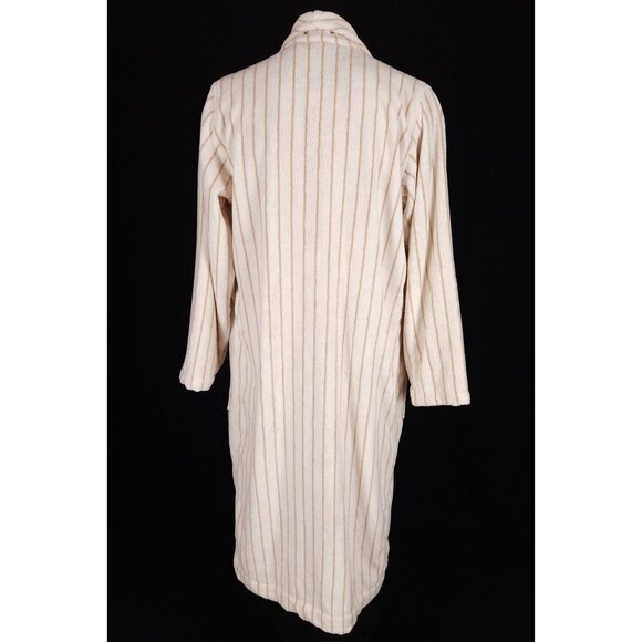 Tekla Terry Bathrobe Size S Unisex Sienna Stripes Missing Belt $170 - Picture 7 of 12
